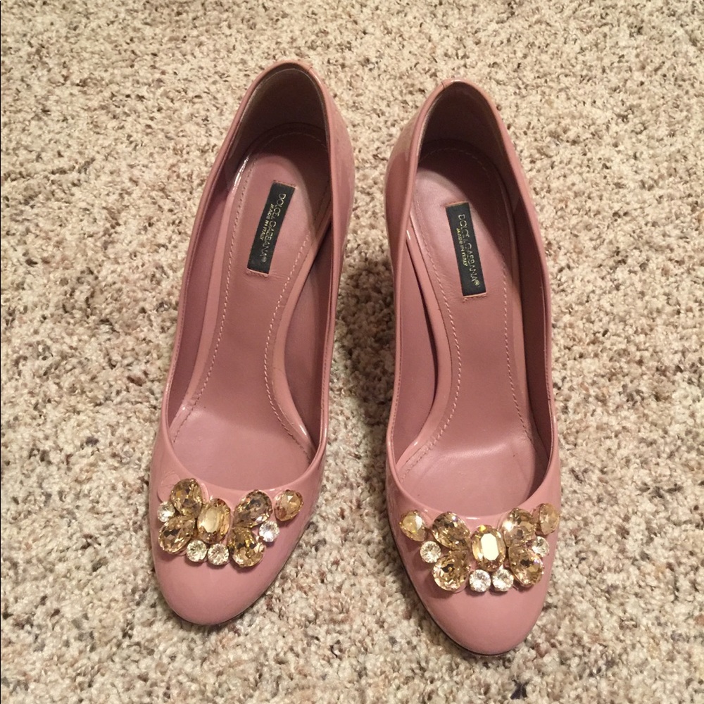 Dolce & Gabbana pink crystal heels size 38
